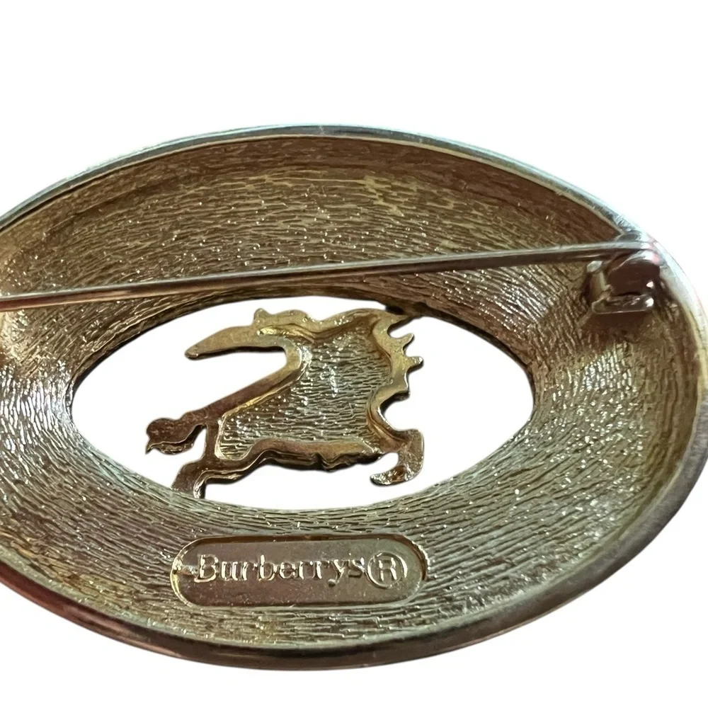 Burberry Gold and Black Brooch